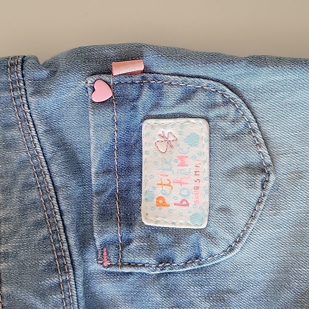 Souris Mini Girl Short Denim Overalls Jumpsuit - Picture 8 of 9